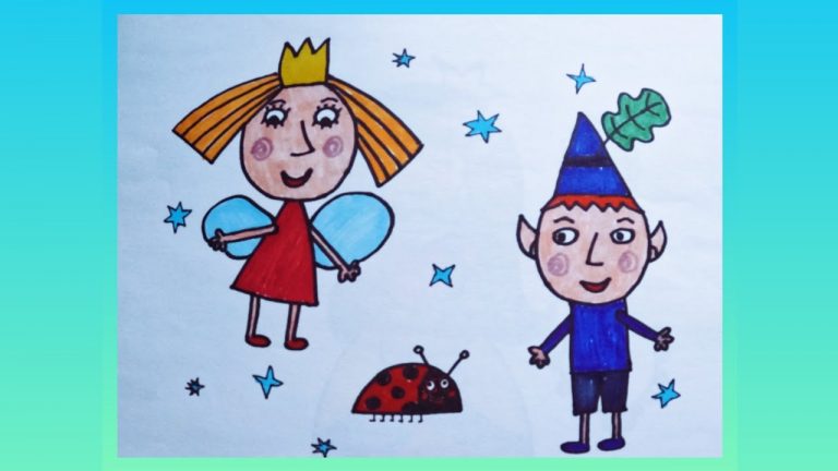 How to Draw Ben Elf and Holly Princess for Beginners | Easy Drawing for kids