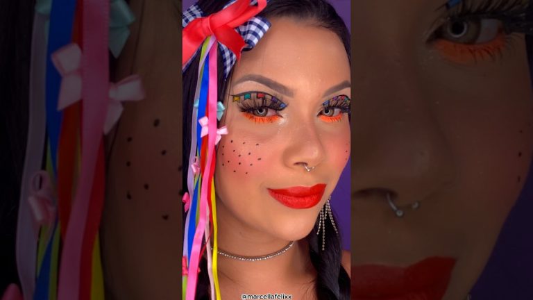 Maquiagem para Festa Junina 🔥❤️ #youtubeshorts #makeup #maquiagem #tutorial #peleglow #arraia