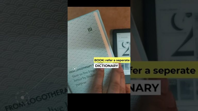 Kindle vs Paperback: Built-in Dictionary Feature