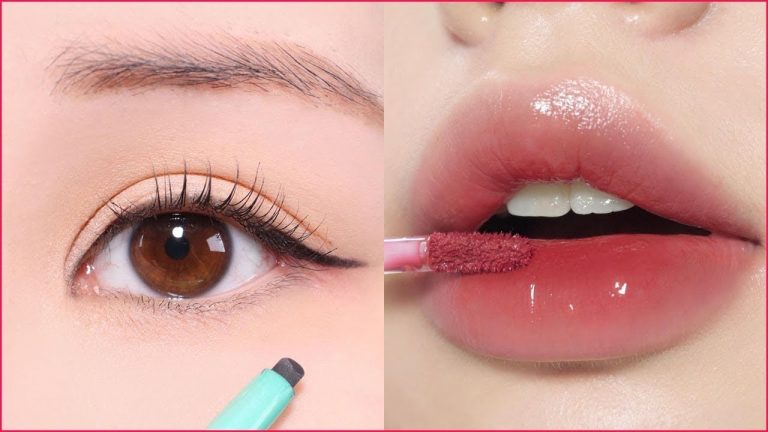 Maquiagem Coreana Natural Para Meninas | Tutoriais de Batom Coreano Perfeito | Truques de beleza