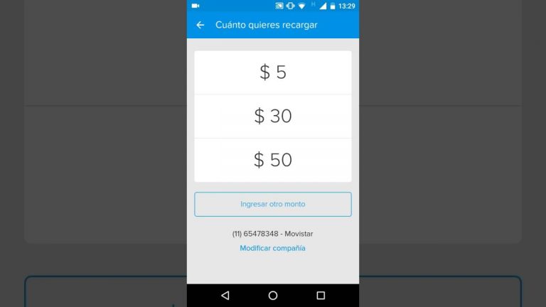Recargando el celular 02 – Mercado Pago App Android