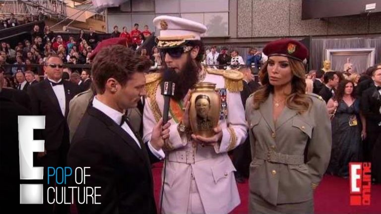 Sacha Baron Cohen Spills Ashes on Ryan Seacrest – 2012 Oscars | E!