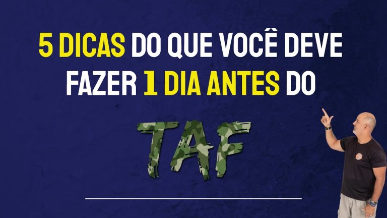 5 Dicas do que você deve fazer 1 dia antes do TAF