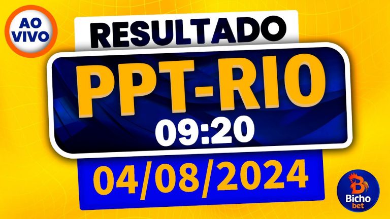 Resultado do jogo do bicho ao vivo – PPT-RIO 09:20 – PT-RIO 09:20 – 04-08-2024