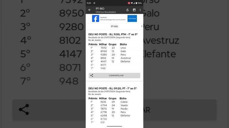 🍀 RESULTADO DO JOGO DO BICHO PTM RIO DAS 11 HORAS DE HOJE DIA 29.07.24 🍀