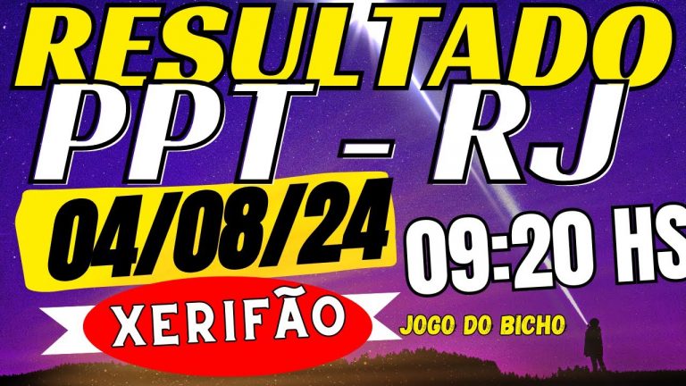 Resultado do Jogo do Bicho ao vivo PPT – Look 09:20 – 04/08/2024 🔴