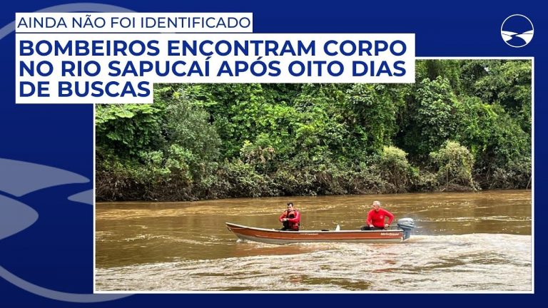 Bombeiros encontram corpo no Rio Sapucaí após oito dias de buscas