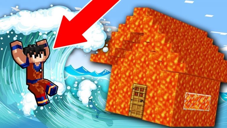 CASA DE LAVA CONTRA TSUNAMI! CASA DE LAVA 100% PROTEGIDA NO MINECRAFT!!