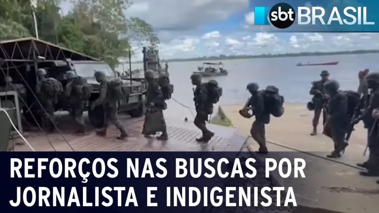 Mergulhadores e policiais se juntam às buscas de jornalista e indigenista | SBT Brasil (07/06/22)