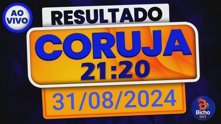 Resultado do jogo do bicho ao vivo – CORUJA-RIO 21:20 – 31/08/2024