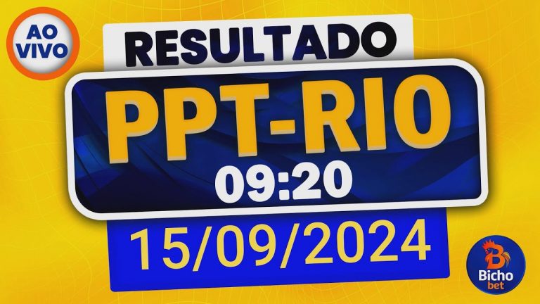 Resultado do jogo do bicho ao vivo – PPT-RIO 09:20 – 15/09/2024