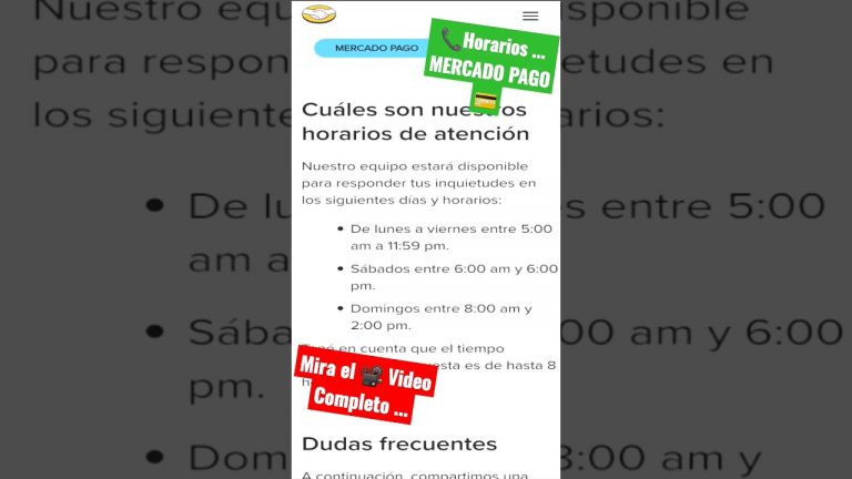 📞Horarios de Atención… #mercadopago #mercadolibre