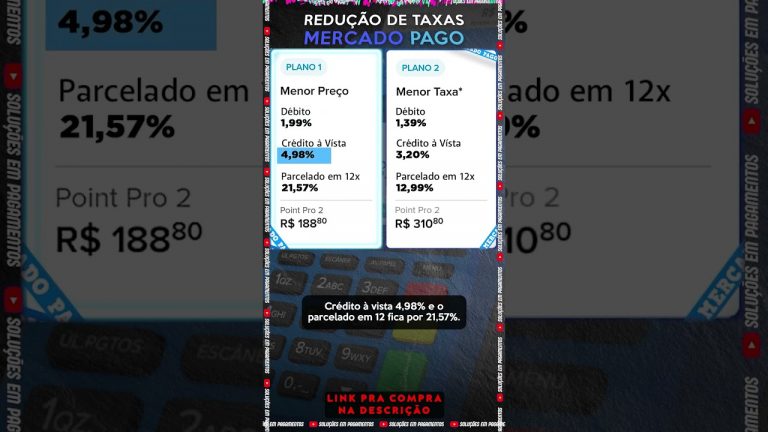 NOVA REDUÇÃO DE TAXAS MERCADO PAGO 2023 #MENORESTAXAS