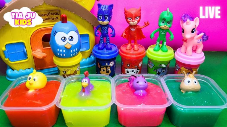 🔴PATRULHA CANINA, PEPPA PIG, PJ MASKS, GALINHA PINTADINHA BRINCANDO COM SLIME LIVE #13