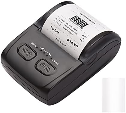 Impressora térmica sem fio portátil All in One Receipt Printer 2 Polegada 58mm Paper Width USB & BT Connection for Shipping Package Price Labels Support ESC/POS Command Compatível com Windows