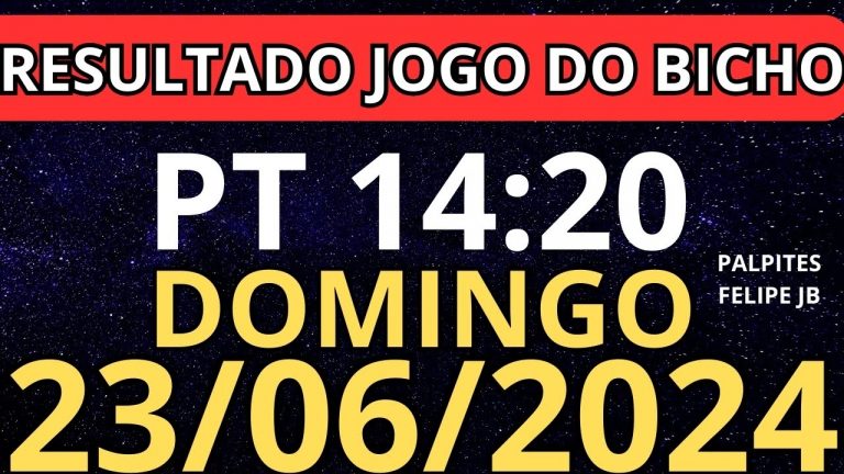 resultado jogo do bicho pt rio 14:20 ao vivo hoje 23/06/2024 – domingo