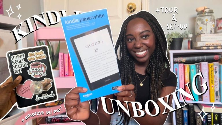 i got a kindle paperwhite!! unboxing, set-up + decorate with me!📚💓