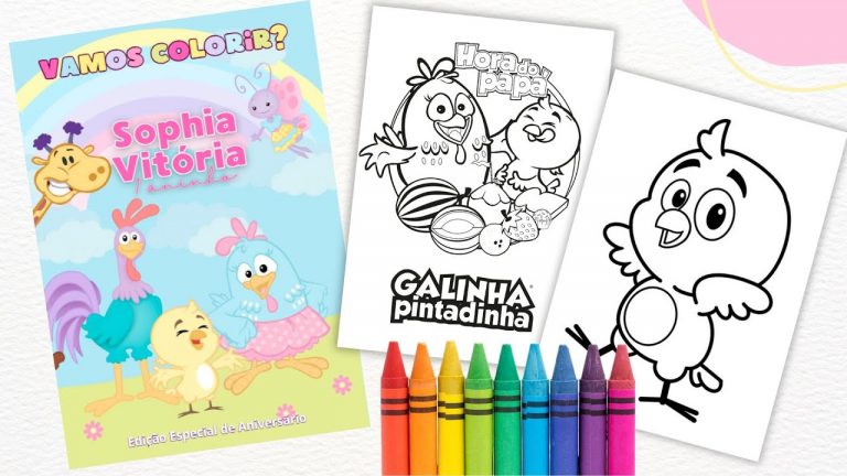 Como fazer Livro de Colorir no CANVA Galinha Pintadinha