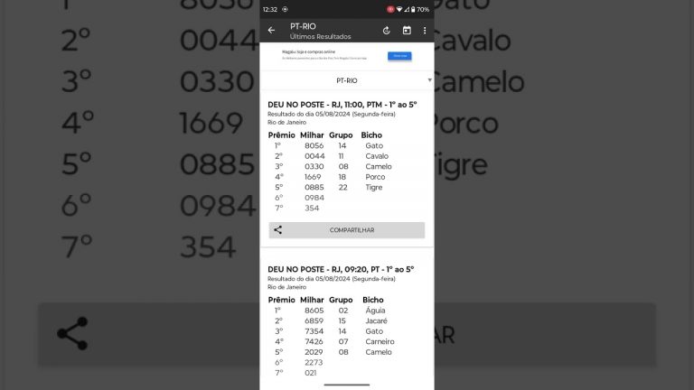 🍀 RESULTADO DO JOGO DO BICHO PT RIO DAS 11 HORAS DE HOJE DIA 05.08.24 🍀