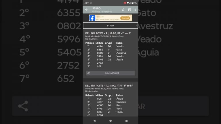 🍀 RESULTADO DO JOGO DO BICHO PT RIO DAS 14 HORAS DE HOJE DIA 15.08.24 🍀