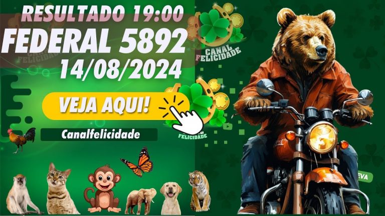 🔴 LOTERIA FEDERAL DO BRASIL  extração 5892 – JOGO DO BICHO  – Live  14/08/2024 – Resultados ao vivo