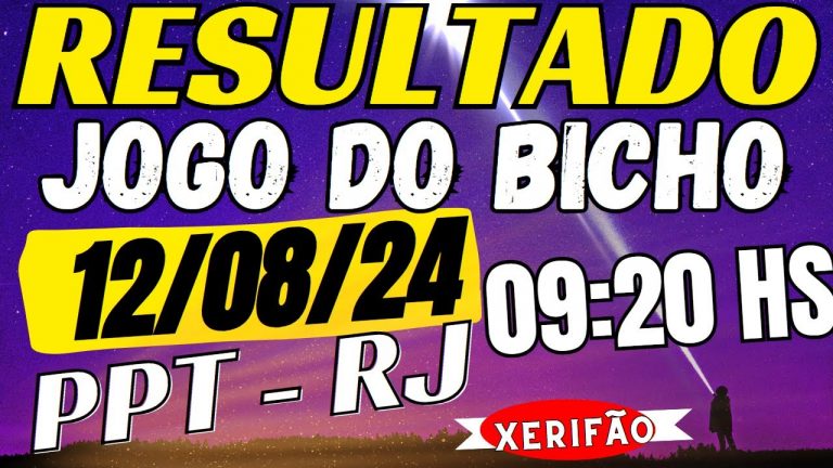 Resultado do jogo do bicho de hoje ao vivo PPT RIO – look 12/08/2024