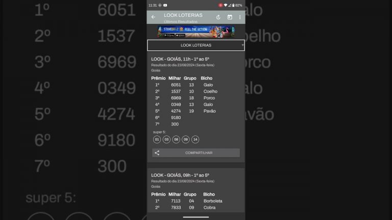 🍀 RESULTADO JO JOGO DO BICHO LOOK GOIÁS DAS 11 HORAS DE HOJE DIA 23.08.24 🍀