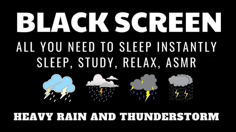 Beat Insomnia & Quickly Fall Into a Deep Sleep With Heavy RAINFALL and Intense Thunder on The Roof