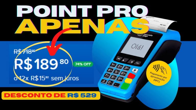 Maquininha de Cartão do Mercado Pago – POINT PRO por APENAS  R$189