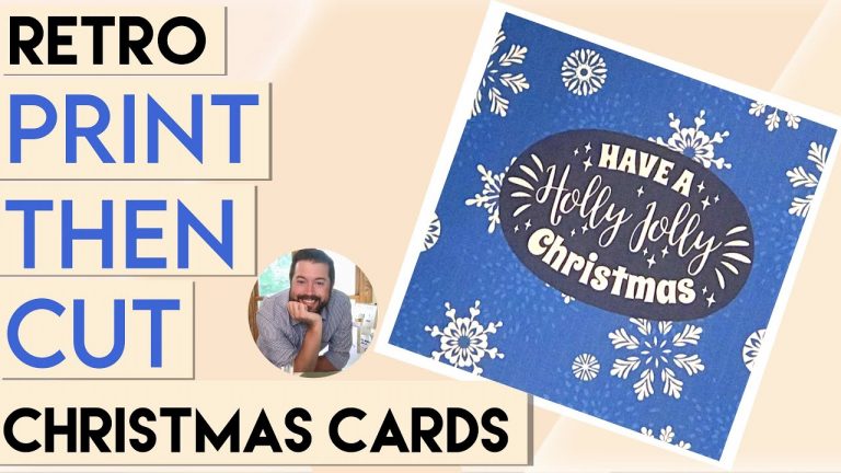 Print then Cut Christmas Cards | Retro Christmas Cards on your Cricut