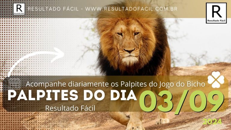 Palpite do dia 03/09/2024 Jogo do Bicho – Resultado Fácil