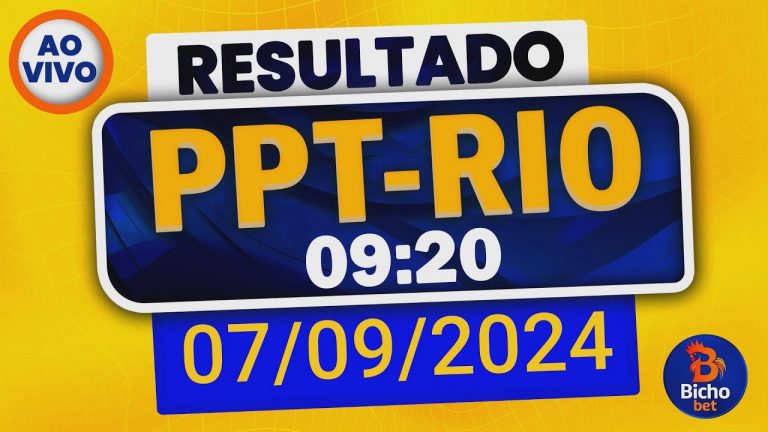 Resultado do jogo do bicho ao vivo – PPT-RIO 09:20 – 07/09/2024