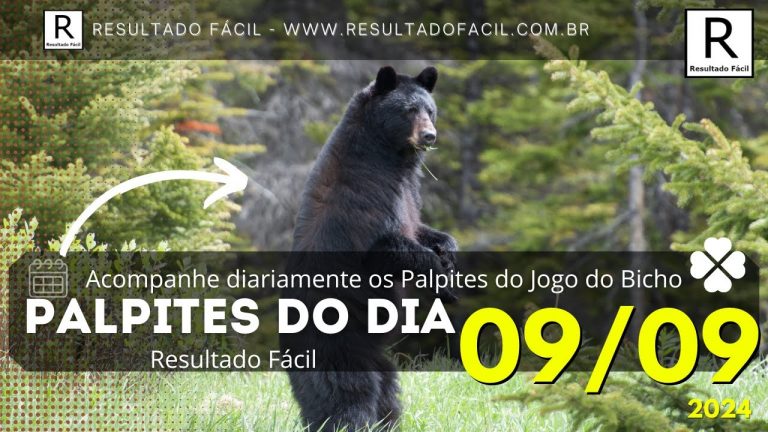 Palpite do dia 09/09/2024 Jogo do Bicho – Resultado Fácil