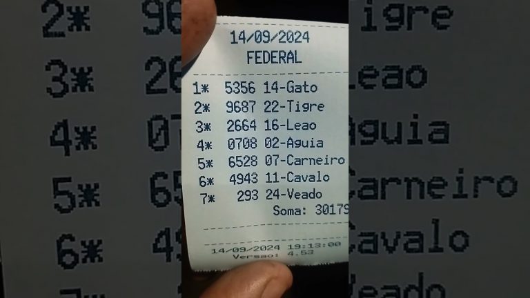 Resultado da federal dia 14/09/2024