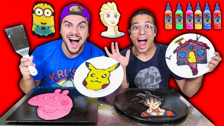 FAZENDO DESENHOS COM PANQUECA !! (POKÉMON, CASA E CARRO)