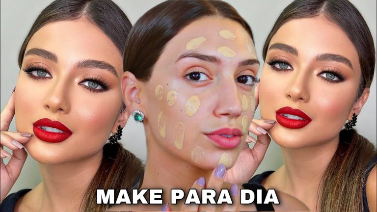 MAKE PARA FESTAS DURANTE O DIA | MAQUIAGEM COM *BATOM VERMELHO* PARA O DIA | MUITO FÁCIL DE FAZER!!