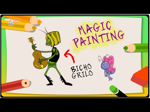 Pintura Mágica com a Borboletinha – Colorindo o Bicho Grilo