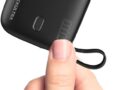 Carregador Portátil 10000mAh com Display LED, Mini Power Bank Rápido 22.5W com PD 3.0 e QC 3.0, USB-C Leve e Compatível com iPhone 16/15/14/13/12/11 e Samsung, Preto