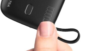Carregador Portátil 10000mAh com Display LED, Mini Power Bank Rápido 22.5W com PD 3.0 e QC 3.0, USB-C Leve e Compatível com iPhone 16/15/14/13/12/11 e Samsung, Preto