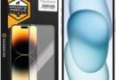 Gshield Película de Vidro Duplamente Temperado com Camada Olefóbica e Aplicador Facilitado, Defender Pro, Preta para (iPhone 15)