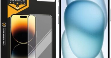 Gshield Película de Vidro Duplamente Temperado com Camada Olefóbica e Aplicador Facilitado, Defender Pro, Preta para (iPhone 15)