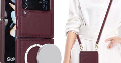 Cavor Capa para Samsung Galaxy Z Flip 4, compatível com Magsafe para mulheres, capa de telefone para Z Flip 4 com cordão transversal, capa de couro à prova de choque – vermelho vinho