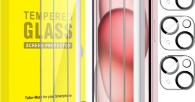 JETech Película de Vidro Temperado para iPhone 15 6,1 Polegadas com Protetor Lente Câmera, Protetor de Tela, HD Transparente, 3 Pacotes Cada
