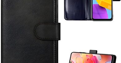Capa Carteira de Couro Flip Preta Para Xiaomi Redmi Note 12 4G