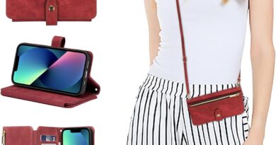ZCDAYE Capa para iPhone 15 Pro Max, capa carteira para iPhone 15 Pro Max com cordão de telefone transversal, capa flip de couro premium com zíper para iPhone 15 Pro Max de 6,7 polegadas – vermelha