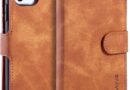 UEEBAI Capa para iPhone 11, luxuosa capa de couro PU carteira vintage capa flip capa interna TPU [compartimentos para cartões] [fecho magnético] função de suporte fólio à prova de choque proteção