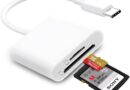 Leitor de Cartão SD para iPhone e USB-C – e USB 3.0, Leitura Simultânea de Cartões SD e MicroSD, Alta Velocidade, Plug and Play, AD Hub