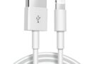 Cabo USB para Lightning Reforçado 1M, Compatível com iPhone 6 7 8 X Xs 11 Se 12 Xr 13 14 Pro Max