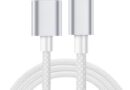 Cabo Usb Compatível com iPhone Turbo 2 Metros Trançado De Nylon Branco SE/6/7/8/X/XR/11/12/13/14 e iPad Certificado Premium