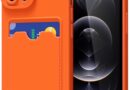 oakxco Capa para iPhone 12 Pro com suporte para cartão, linda capa de telefone carteira de silicone com compartimento para cartão de crédito, bolsa fina de borracha macia para mulheres e homens com